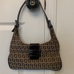 *AUTH* FENDI Zucca Canvas shoulder bag